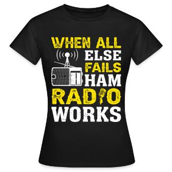 Funk Amateur Funker Funken Radio Hobby Geschenk - Frauen T-Shirt - Schwarz - Vorne - AI Model Female 172 dark (172cm)