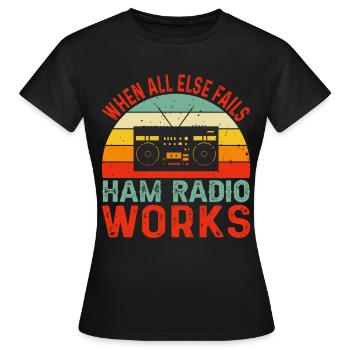 Funk Amateur Funker Funken Radio Hobby Geschenk - Frauen T-Shirt - Schwarz - Vorne - AI Model Female 172 dark (172cm)