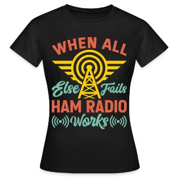Funk Amateur Funker Funken Radio Hobby Geschenk - Frauen T-Shirt - Schwarz - Vorne - AI Model Female 172 dark (172cm)