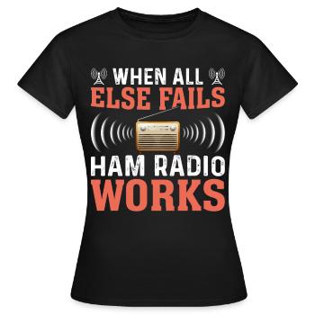 Funk Amateur Funker Funken Radio Hobby Geschenk - Frauen T-Shirt - Schwarz - Vorne - AI Model Female 172 dark (172cm)