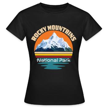 Nationalpark Rocky Mountains Wandern Camping Color - Frauen T-Shirt - Schwarz - Vorne - AI Model Female 172 dark (172cm)