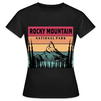 Rocky Mountain Wandern Camping Colorado Nationalpa - Frauen T-Shirt - Schwarz - Vorne - AI Model Female 172 dark (172cm)