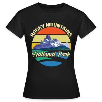 Nationalpark Souvenir Rocky Mountains Wandern Camp - Frauen T-Shirt - Schwarz - Vorne - AI Model Female 172 dark (172cm)
