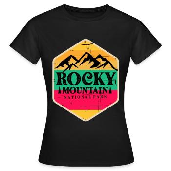 Rocky Mountains Nationalpark Colorado Wandern Camp - Frauen T-Shirt - Schwarz - Vorne - AI Model Female 172 dark (172cm)