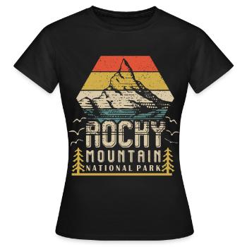 Rocky Mountains Souvenir Nationalpark Wandern Camp - Frauen T-Shirt - Schwarz - Vorne - AI Model Female 172 dark (172cm)