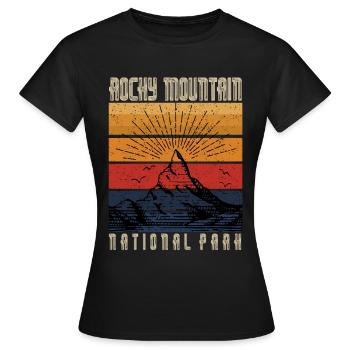 Rocky Mountain Nationalpark Wandern Camping Natur - Frauen T-Shirt - Schwarz - Vorne - AI Model Female 172 dark (172cm)
