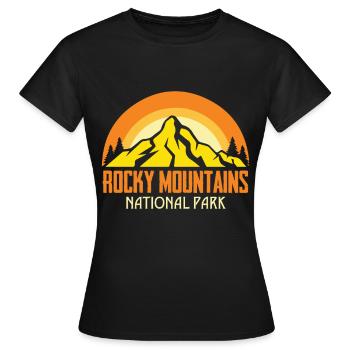 Nationalpark Rocky Mountains Souvenir Wandern Camp - Frauen T-Shirt - Schwarz - Vorne - AI Model Female 172 dark (172cm)