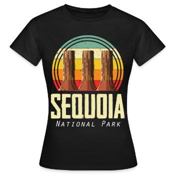 Parc national de Sequoia Sequoias Randonnée Nature Cam - T-shirt Femme - noir - Devant - AI Model Female 172 dark (172cm)