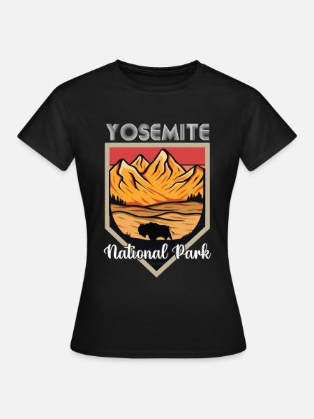 Kalifornien Nationalpark Yosemite Souvenir Bergwan - Frauen T-Shirt - Schwarz