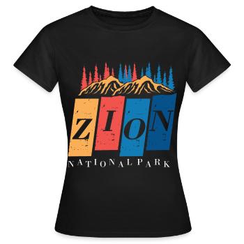 Parc national de Zion Souvenir Canyon Utah Hiking Cam - T-shirt Femme - noir - Devant - AI Model Female 172 dark (172cm)