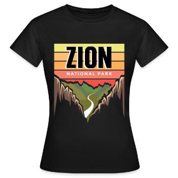 Parc national Souvenir Utah Zion Canyon Nature Wall - T-shirt Femme - noir - Devant - AI Model Female 172 dark (172cm)