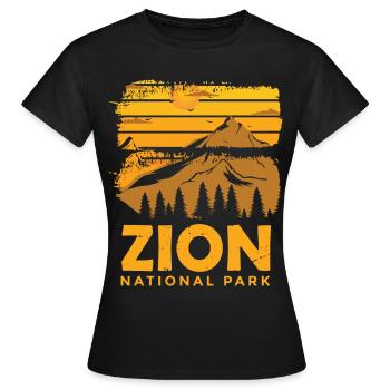 Parc national de Zion Canyon de l’Utah Campin de randonnée naturelle - T-shirt Femme - noir - Devant - AI Model Female 172 dark (172cm)