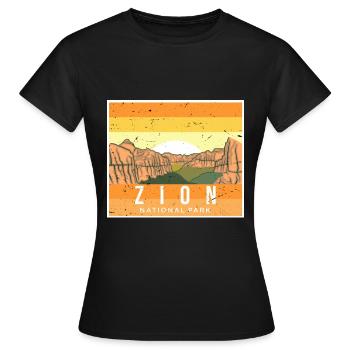 Parc national de Zion Utah Canyon Souvenir - T-shirt Femme - noir - Devant - AI Model Female 172 dark (172cm)