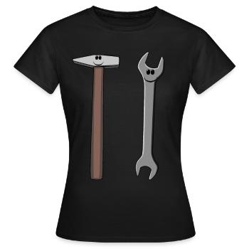 Hammer Handwerker Werkzeug Berufe Handwerk Job - Frauen T-Shirt - Schwarz - Vorne - AI Model Female 172 dark (172cm)