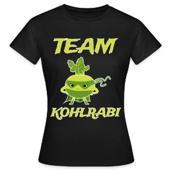 Kohlrabi Superheld Design Spruch - Frauen T-Shirt - Schwarz - Vorne - AI Model Female 172 dark (172cm)