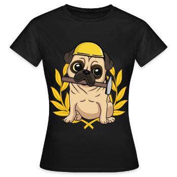 Baustelle Meister Handwerk Gewerbe Berufe Job Hund - Frauen T-Shirt - Schwarz - Vorne - AI Model Female 172 dark (172cm)