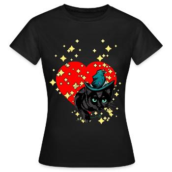 La gueule de bois magique de l’amour de la Saint-Valentin évoque la gueule de bois - T-shirt Femme - noir - Devant - AI Model Female 172 dark (172cm)