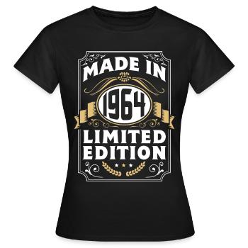 Geburtstag Geschenk Birthday Bursdag Jahrgang 1964 - Frauen T-Shirt - Schwarz - Vorne - AI Model Female 172 dark (172cm)