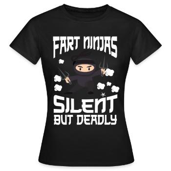 Ninja Ninjutsu Judo Katana Kinder Shuriken Warrior - Frauen T-Shirt - Schwarz - Vorne - AI Model Female 172 dark (172cm)