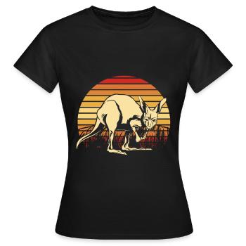 Kangourou Rétro Australie Down Under Outback - T-shirt Femme - noir - Devant - AI Model Female 172 dark (172cm)