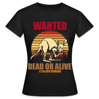 Känguru Wanted Australien Souvenir Outback - Frauen T-Shirt - Schwarz - Vorne - AI Model Female 172 dark (172cm)