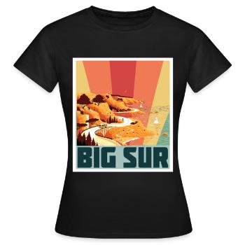 Big Sur Ufer Kalifornien Souvenir Ozean Natur Küst - Frauen T-Shirt - Schwarz - Vorne - AI Model Female 172 dark (172cm)