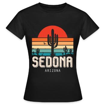 Sedona Schlucht Nationalpark Andenken Arizona - Frauen T-Shirt - Schwarz - Vorne - AI Model Female 172 dark (172cm)