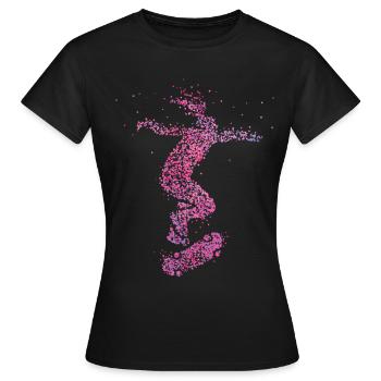 Skateboard Patinage Skater Skateboard Halfpipe - T-shirt Femme - noir - Devant - AI Model Female 172 dark (172cm)