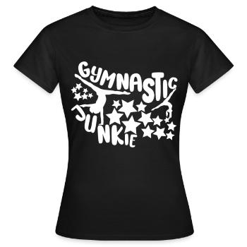Gymnastic Junkie - Tumbling Proud Gymnast Gift - Frauen T-Shirt - Schwarz - Vorne - AI Model Female 172 dark (172cm)