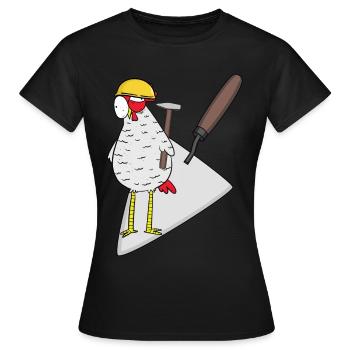 Handwerker Huhn Maurer Maurerkelle Bauherr Job - Frauen T-Shirt - Schwarz - Vorne - AI Model Female 172 dark (172cm)