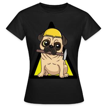 Baustelle Hund Bauherr Handwerk Gewerbe Handwerker - Frauen T-Shirt - Schwarz - Vorne - AI Model Female 172 dark (172cm)