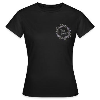 Lavendel I Team Braut Blumenkranz Hochzeit Boho - Frauen T-Shirt - Schwarz - Vorne - AI Model Female 172 dark (172cm)