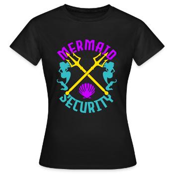 Mermaid Security Mermaid Mermaids - Women's T-Shirt - black - Front - AI Model Female 172 dark (172cm)
