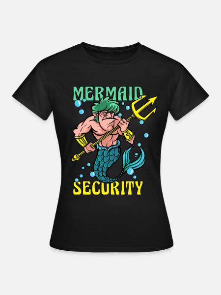 Mermaid Security Meerjungfrau - Frauen T-Shirt - Schwarz