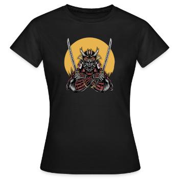 Samurai Mask I Japanese Tattoo Manga Anime pour - T-shirt Femme - noir - Devant - AI Model Female 172 dark (172cm)