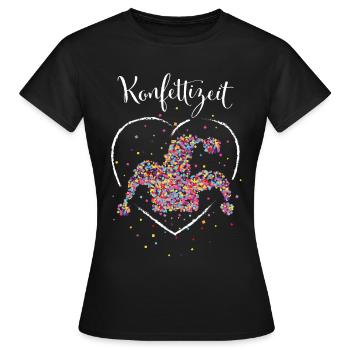 Karnevalf Konfettizeit Costume Remplacement 5ème Saison - T-shirt Femme - noir - Devant - AI Model Female 172 dark (172cm)