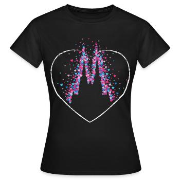 Cathédrale de Cologne Viva Colonia Cologne Carnaval de Cologne - T-shirt Femme - noir - Devant - AI Model Female 172 dark (172cm)
