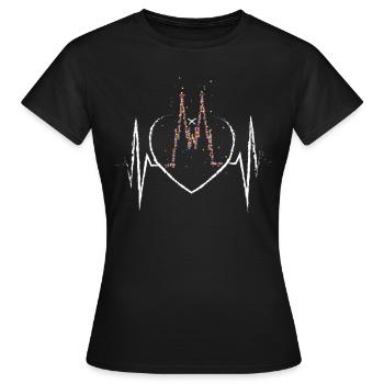 Carnaval de Cologne Cologne Kölle Heartbeat Carnaval - T-shirt Femme - noir - Devant - AI Model Female 172 dark (172cm)