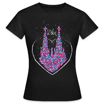 Cathédrale de Cologne Rouge Cologne Cologne Kölle Colonia Carnaval - T-shirt Femme - noir - Devant - AI Model Female 172 dark (172cm)
