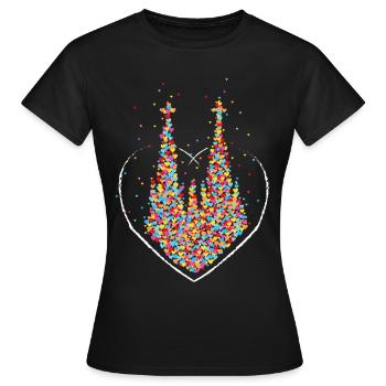 Cologne Cathédrale de Cologne Carnaval Carnaval Fastelovend - T-shirt Femme - noir - Devant - AI Model Female 172 dark (172cm)