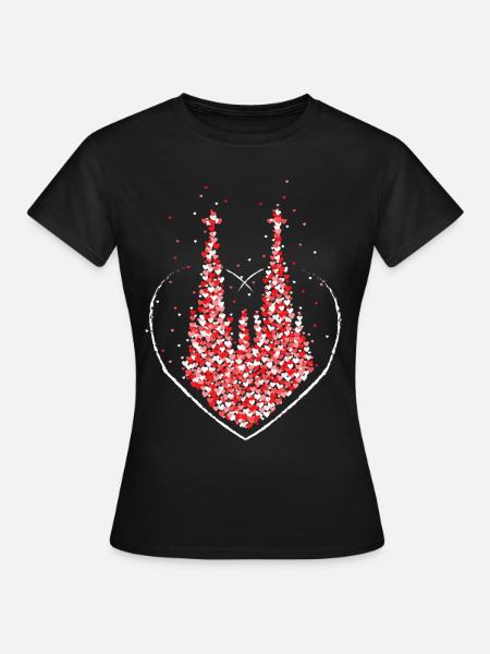 Köln Kölner Dom Rot Weiss Karneval Fastelovend - Frauen T-Shirt - Schwarz