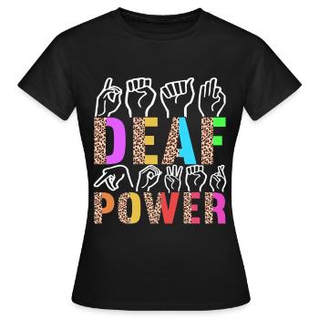 Deaf Deaf-mute Deaf - Women's T-Shirt - black - Front - AI Model Female 172 dark (172cm)