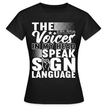 Sourds sourds-muets sourds sourds - T-shirt Femme - noir - Devant - AI Model Female 172 dark (172cm)