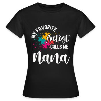 Tshirt autistique Autimus Cadeau Asperger Enfants - T-shirt Femme - noir - Devant - AI Model Female 172 dark (172cm)