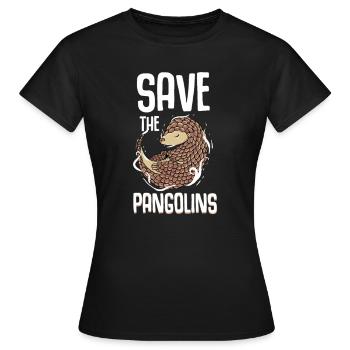Schuppentier Pangolin Schuppen bedrohtes Tier - Frauen T-Shirt - Schwarz - Vorne - AI Model Female 172 dark (172cm)