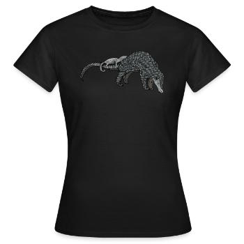 Schuppentier Pangolin Schuppen bedrohtes Tier - Frauen T-Shirt - Schwarz - Vorne - AI Model Female 172 dark (172cm)
