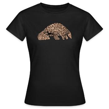 Schuppentier Pangolin Schuppen bedrohtes Tier - Frauen T-Shirt - Schwarz - Vorne - AI Model Female 172 dark (172cm)