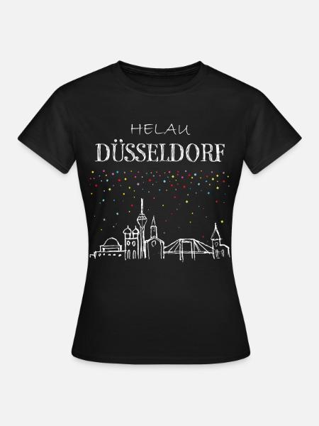 Skyline Düsseldorf Karneval Helau Kostümersatz - Frauen T-Shirt - Schwarz