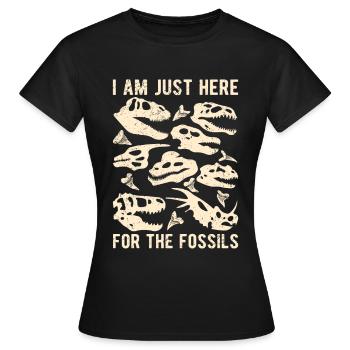 Paléontologie Paléontologue ici pour les fossiles - T-shirt Femme - noir - Devant - AI Model Female 172 dark (172cm)