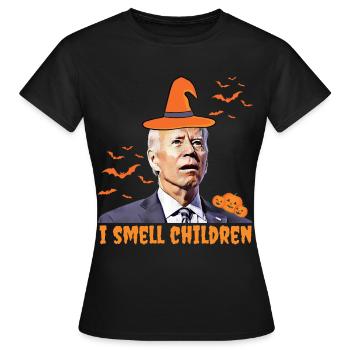 Biden Halloween , Je sens les enfants, Républicains - T-shirt Femme - noir - Devant - AI Model Female 172 dark (172cm)